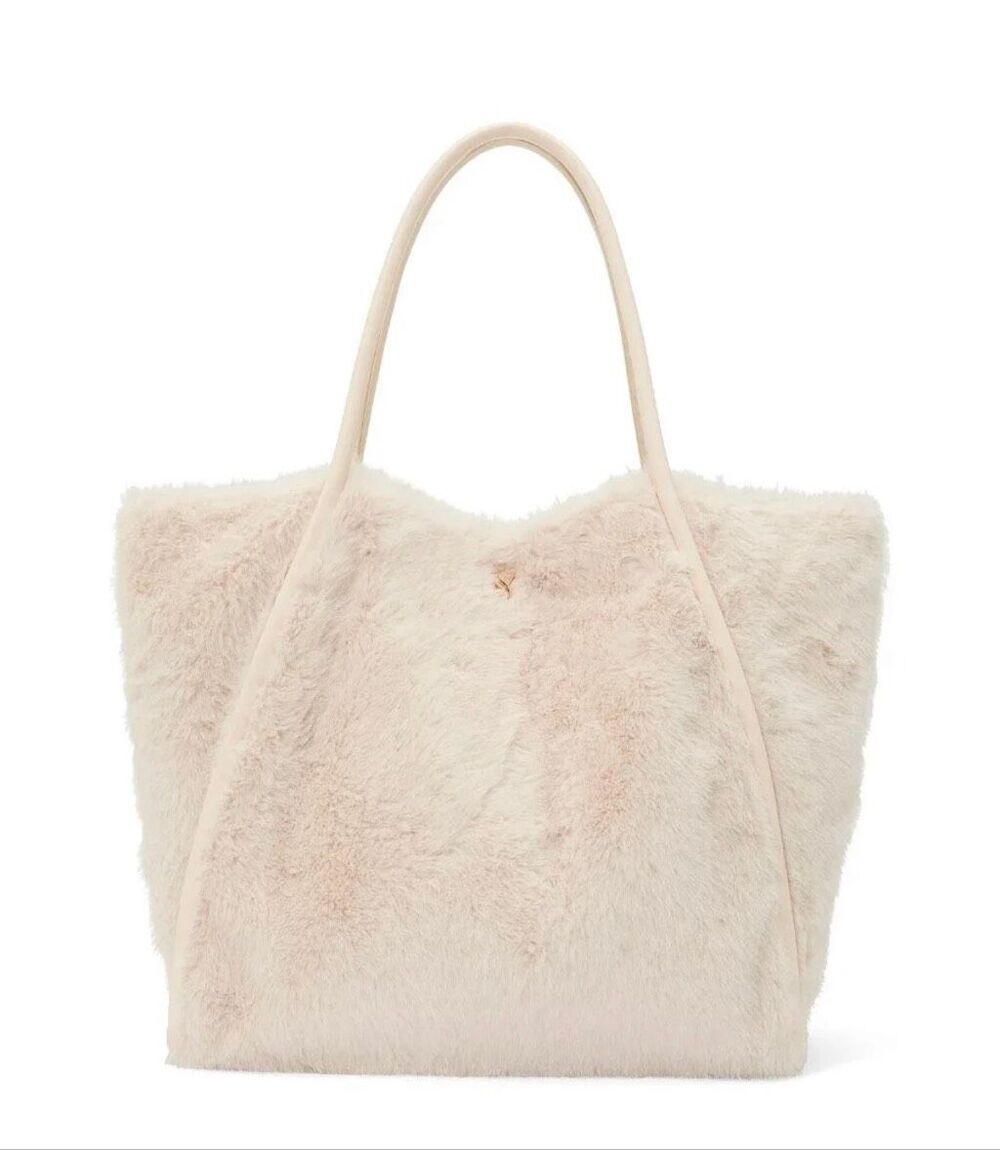 VICTORIA'S SECRET - Plush Cream-Colored Faux-Fur Large Tote Bag - LIKE NEW